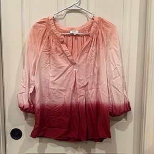 Crown & Ivy Ombre Pink and Red Blouse